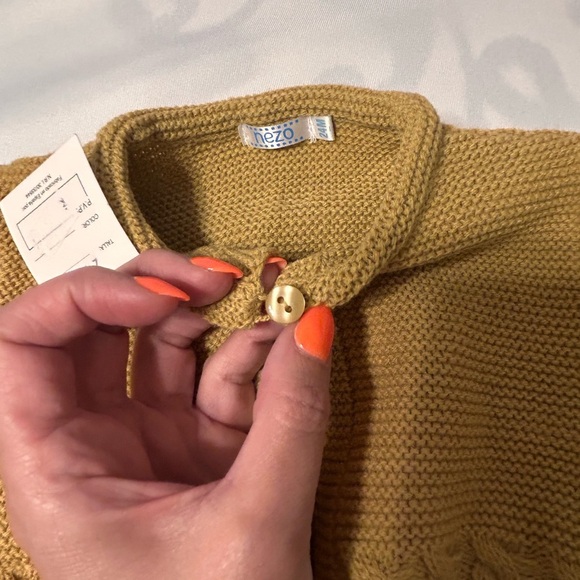 NWT Spanish Nezo dark tan knit cardigan size 24 months - Picture 5 of 7